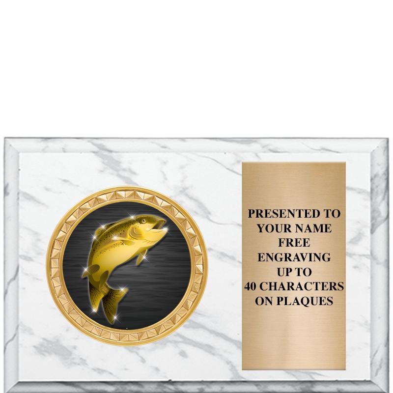 6" X 4" WHITE MBL INSERT PLQ