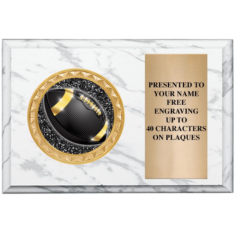 6" X 4" WHITE MBL INSERT PLQ