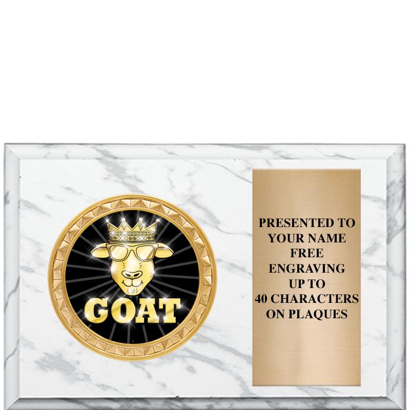 6" X 4" WHITE MBL INSERT PLQ