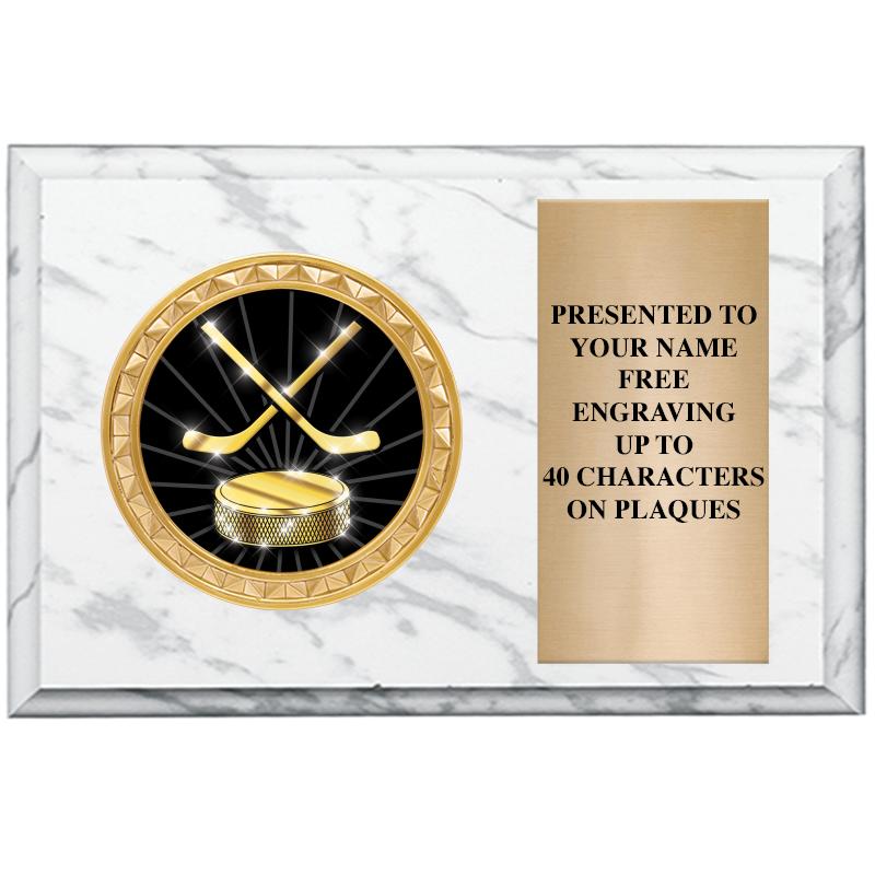 6" X 4" WHITE MBL INSERT PLQ