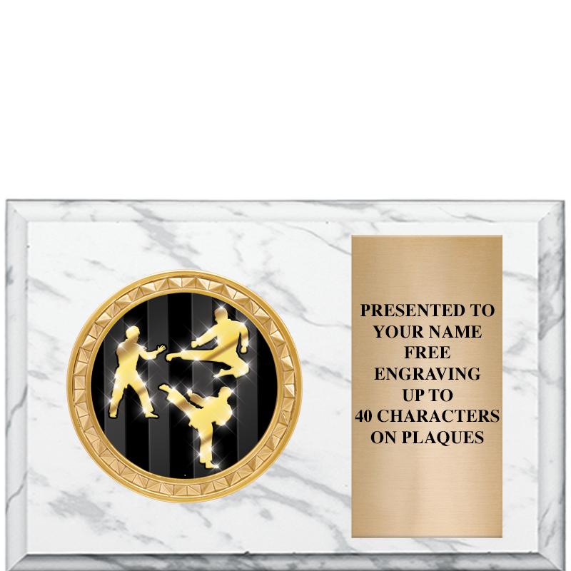 6" X 4" WHITE MBL INSERT PLQ