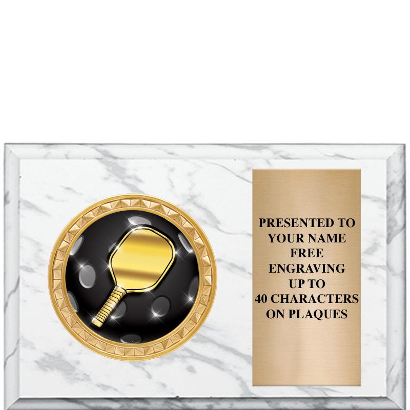 6" X 4" WHITE MBL INSERT PLQ