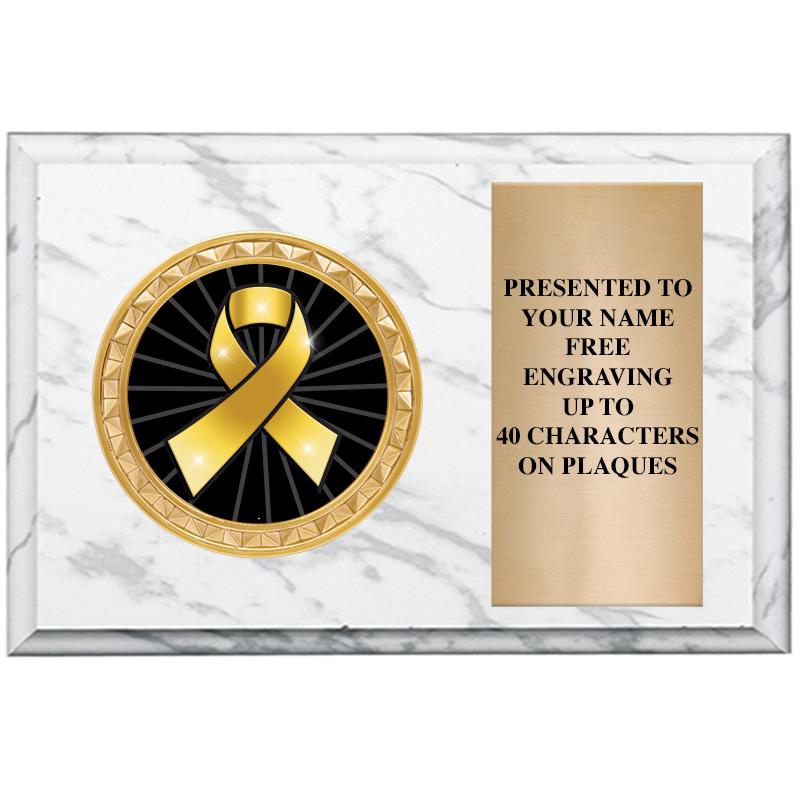 6" X 4" WHITE MBL INSERT PLQ