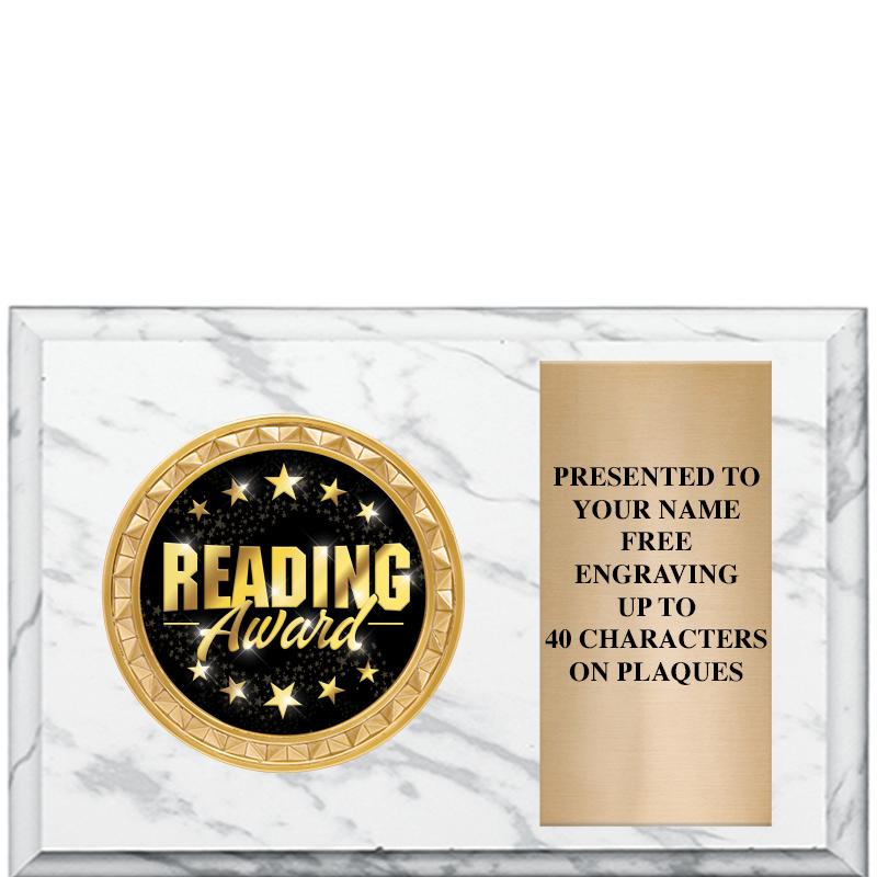 6" X 4" WHITE MBL INSERT PLQ