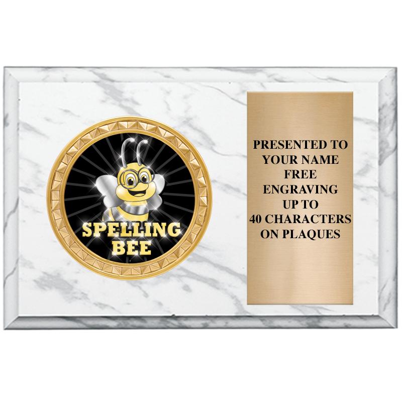 6" X 4" WHITE MBL INSERT PLQ