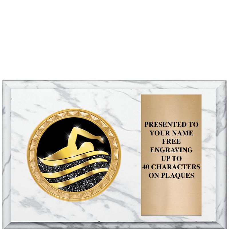 6" X 4" WHITE MBL INSERT PLQ