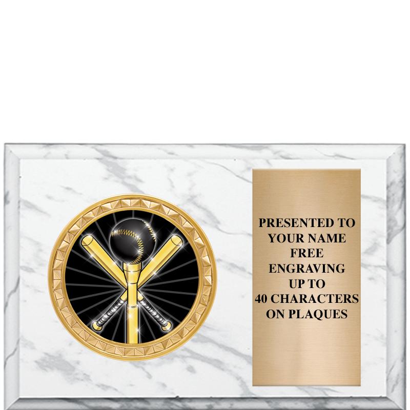 6" X 4" WHITE MBL INSERT PLQ