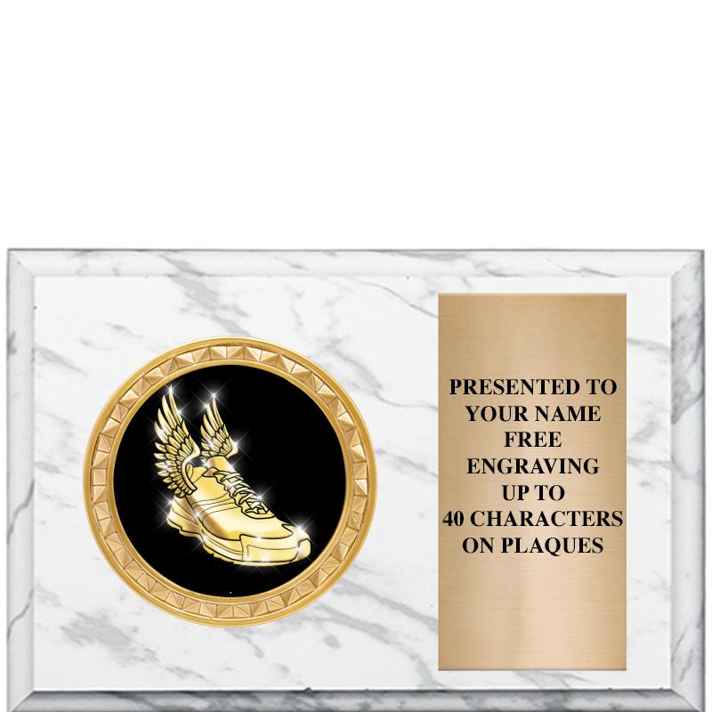 6" X 4" WHITE MBL INSERT PLQ