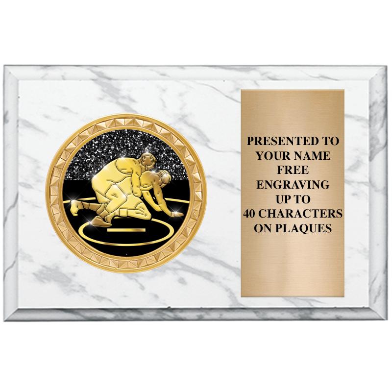 6" X 4" WHITE MBL INSERT PLQ