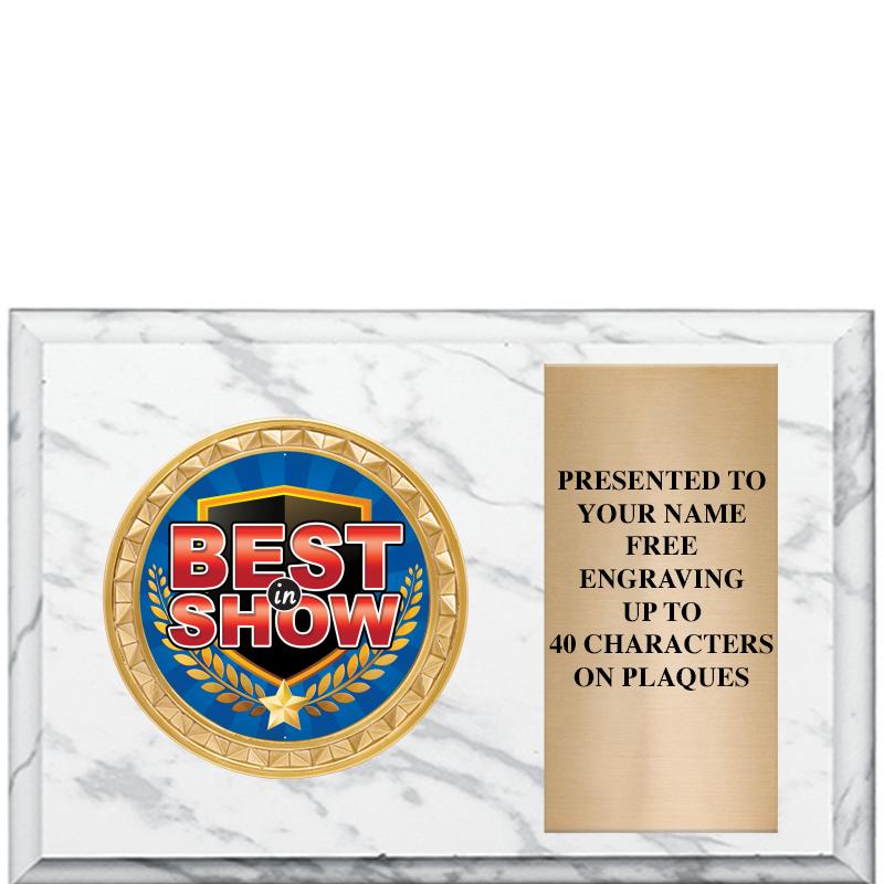 6" X 4" WHITE MBL INSERT PLQ