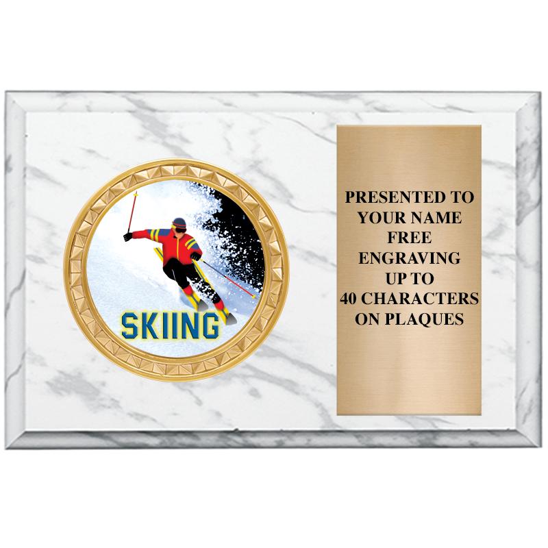 6" X 4" WHITE MBL INSERT PLQ