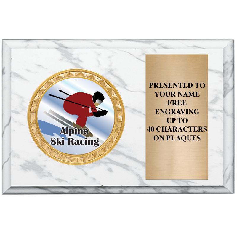 6" X 4" WHITE MBL INSERT PLQ