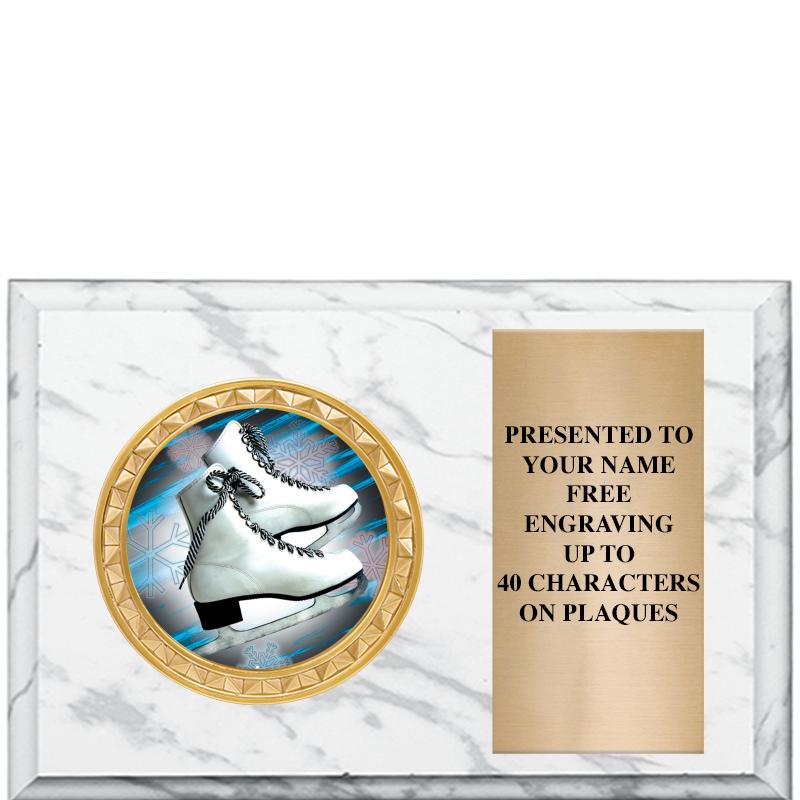 6" X 4" WHITE MBL INSERT PLQ