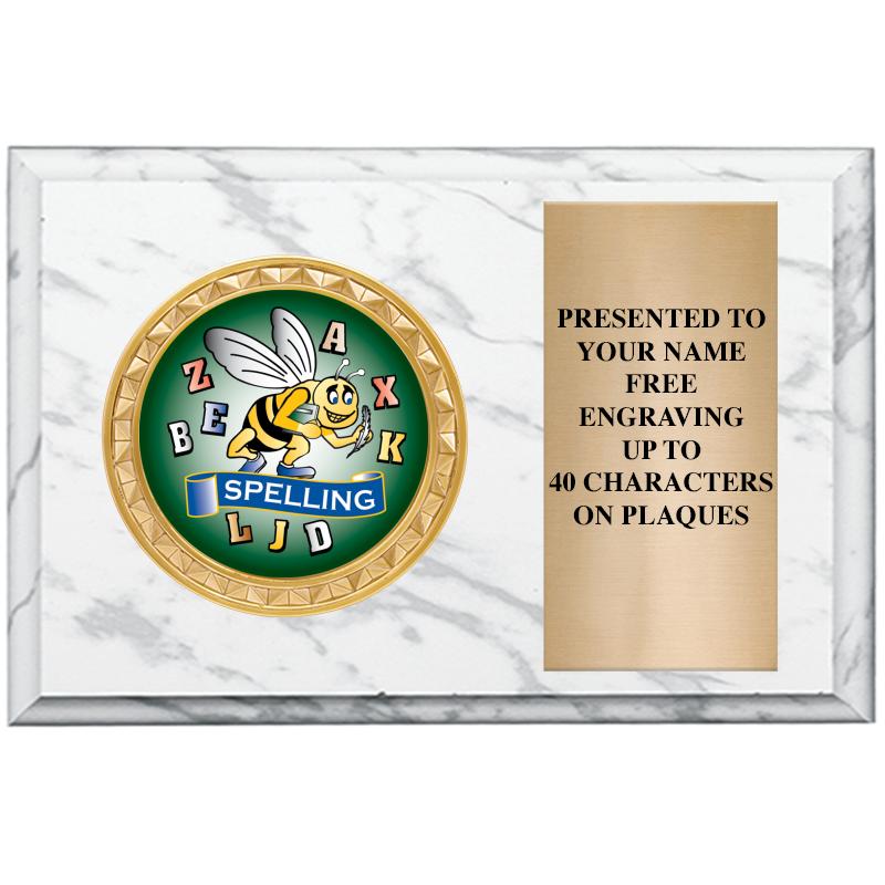 6" X 4" WHITE MBL INSERT PLQ