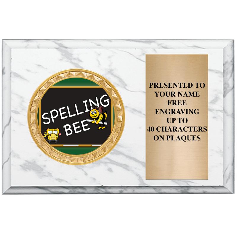 6" X 4" WHITE MBL INSERT PLQ