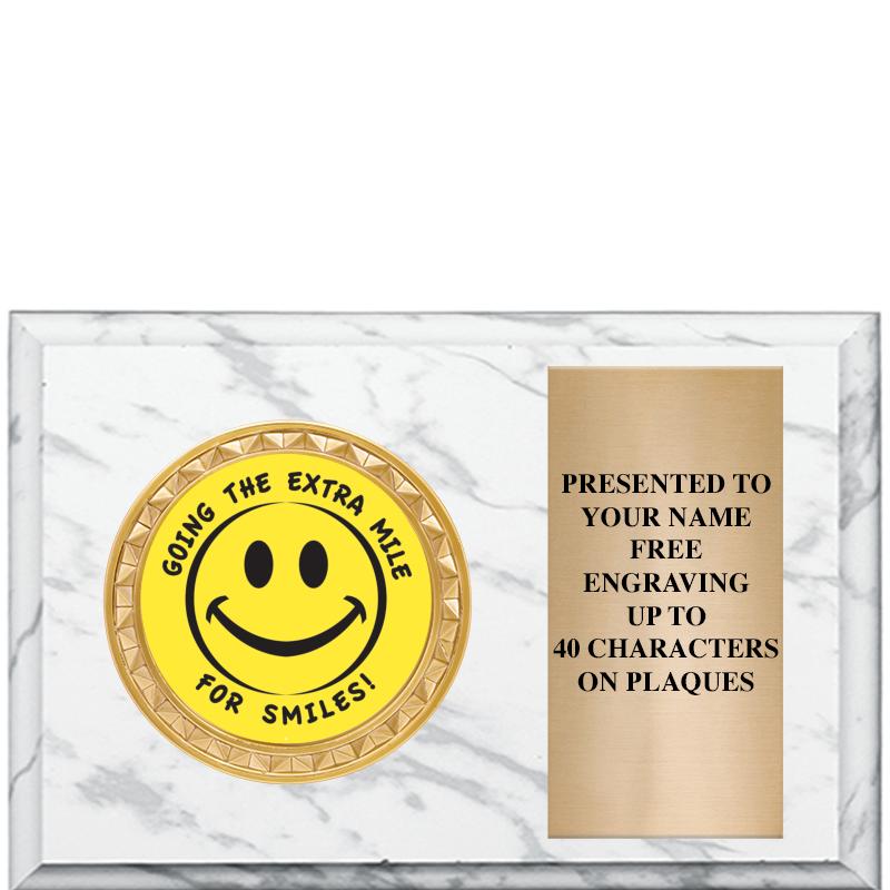 6" X 4" WHITE MBL INSERT PLQ