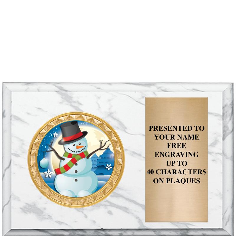 6" X 4" WHITE MBL INSERT PLQ