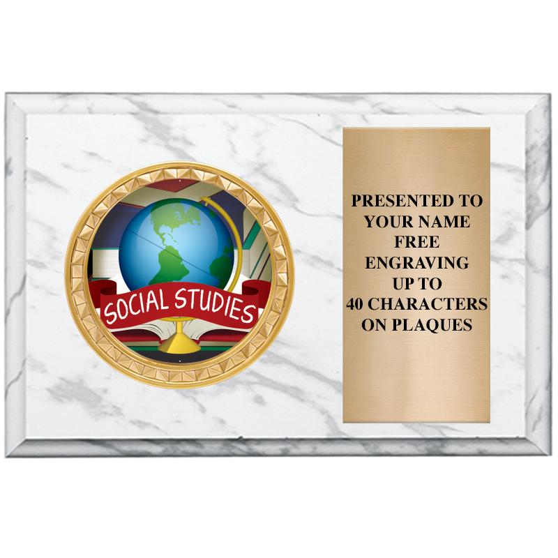 6" X 4" WHITE MBL INSERT PLQ