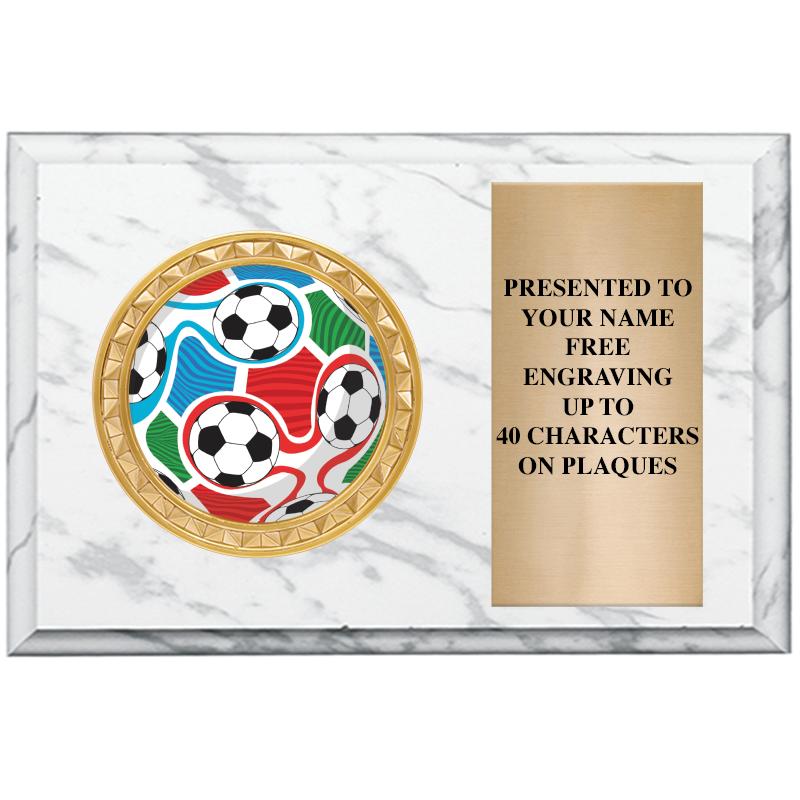 6" X 4" WHITE MBL INSERT PLQ