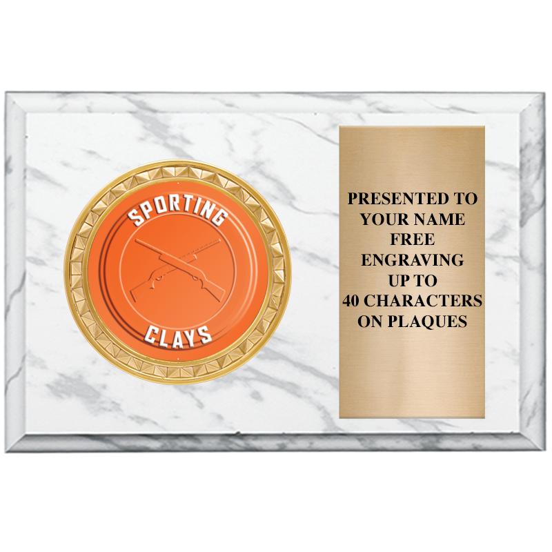 6" X 4" WHITE MBL INSERT PLQ