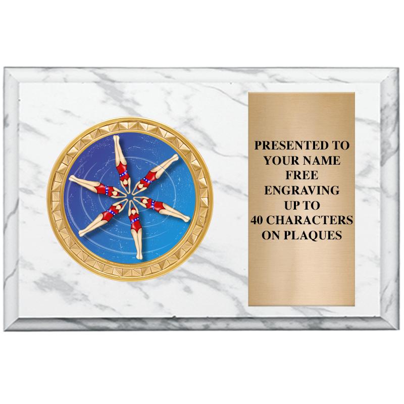 6" X 4" WHITE MBL INSERT PLQ