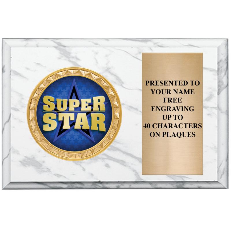 6" X 4" WHITE MBL INSERT PLQ