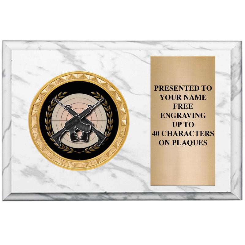 6" X 4" WHITE MBL INSERT PLQ