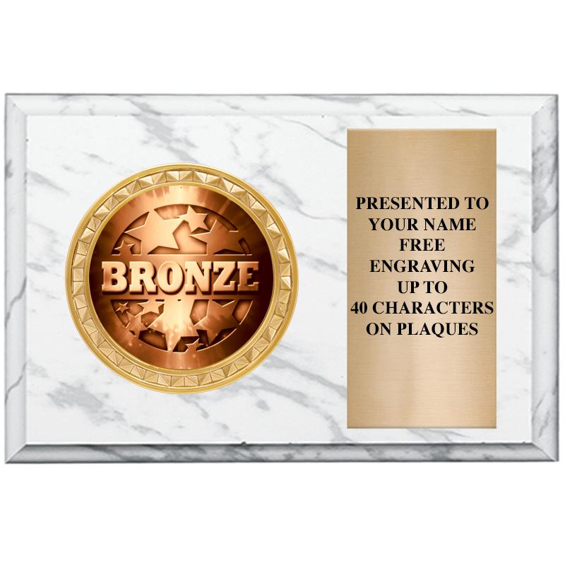 6" X 4" WHITE MBL INSERT PLQ