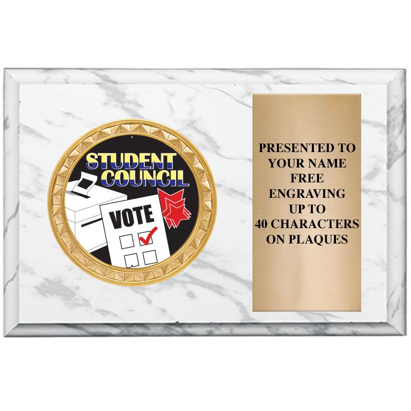 6" X 4" WHITE MBL INSERT PLQ