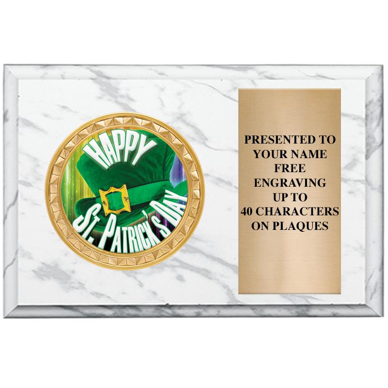 6" X 4" WHITE MBL INSERT PLQ