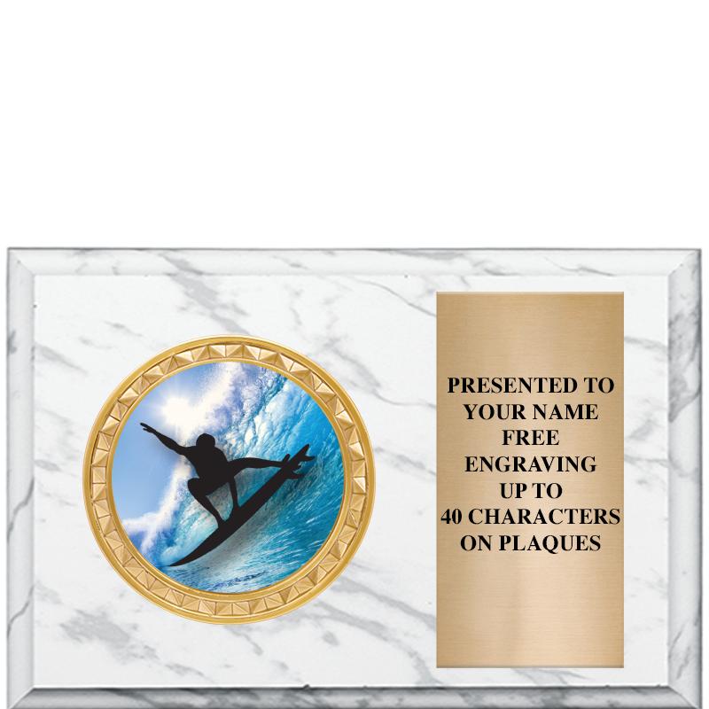 6" X 4" WHITE MBL INSERT PLQ