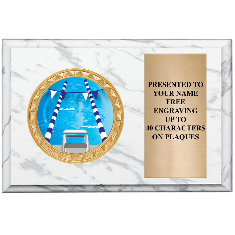 6" X 4" WHITE MBL INSERT PLQ