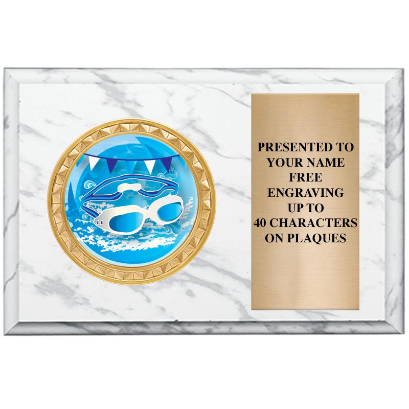 6" X 4" WHITE MBL INSERT PLQ