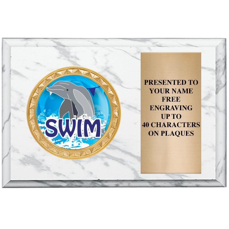 6" X 4" WHITE MBL INSERT PLQ