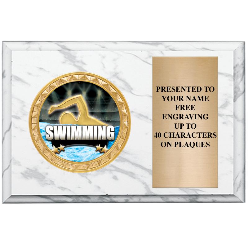 6" X 4" WHITE MBL INSERT PLQ