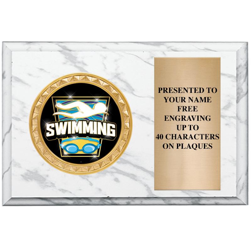 6" X 4" WHITE MBL INSERT PLQ