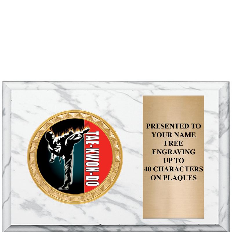 6" X 4" WHITE MBL INSERT PLQ