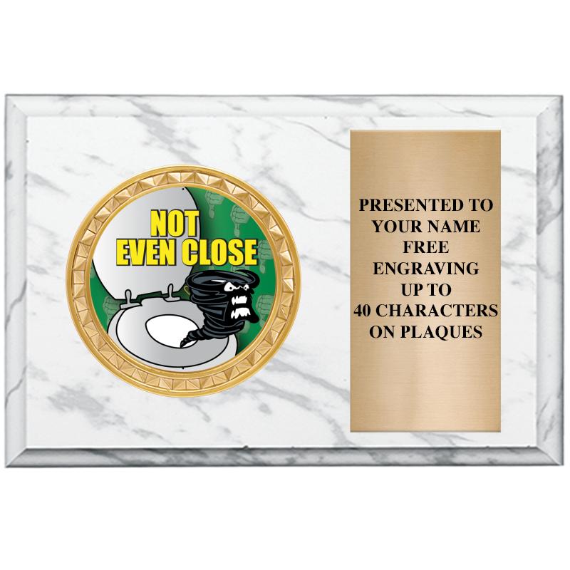 6" X 4" WHITE MBL INSERT PLQ