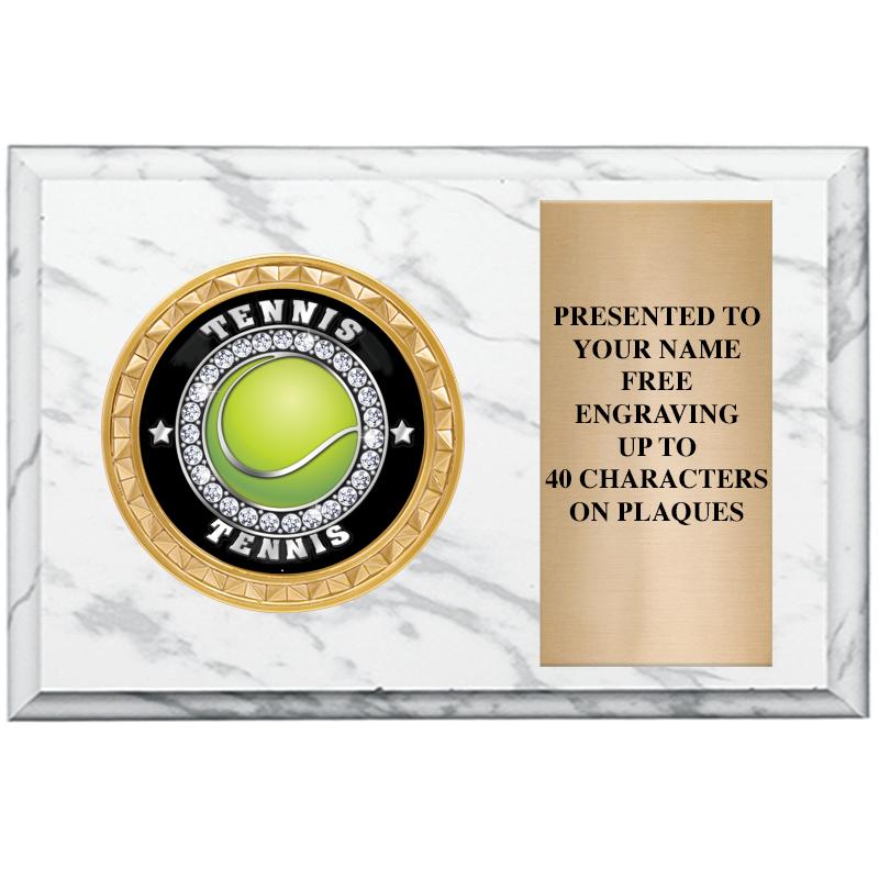 6" X 4" WHITE MBL INSERT PLQ