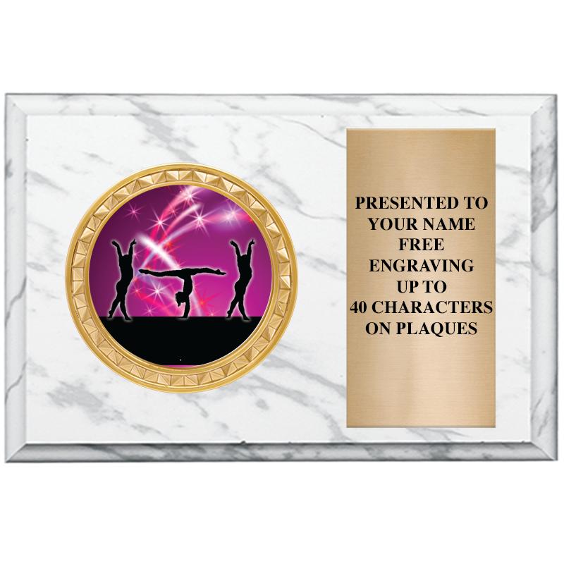 6" X 4" WHITE MBL INSERT PLQ