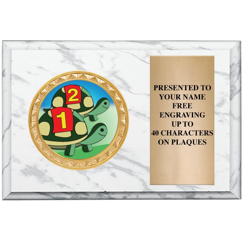 6" X 4" WHITE MBL INSERT PLQ