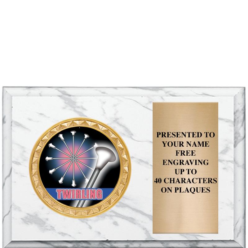 6" X 4" WHITE MBL INSERT PLQ