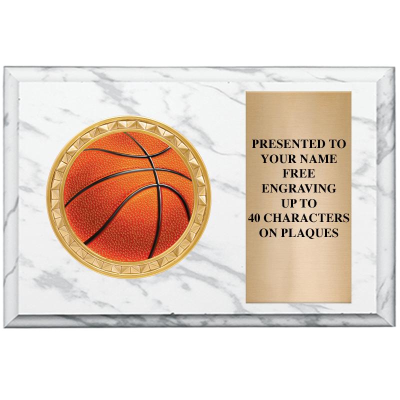 6" X 4" WHITE MBL INSERT PLQ