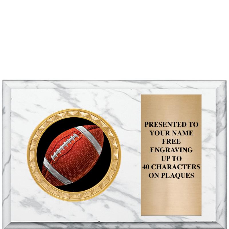 6" X 4" WHITE MBL INSERT PLQ