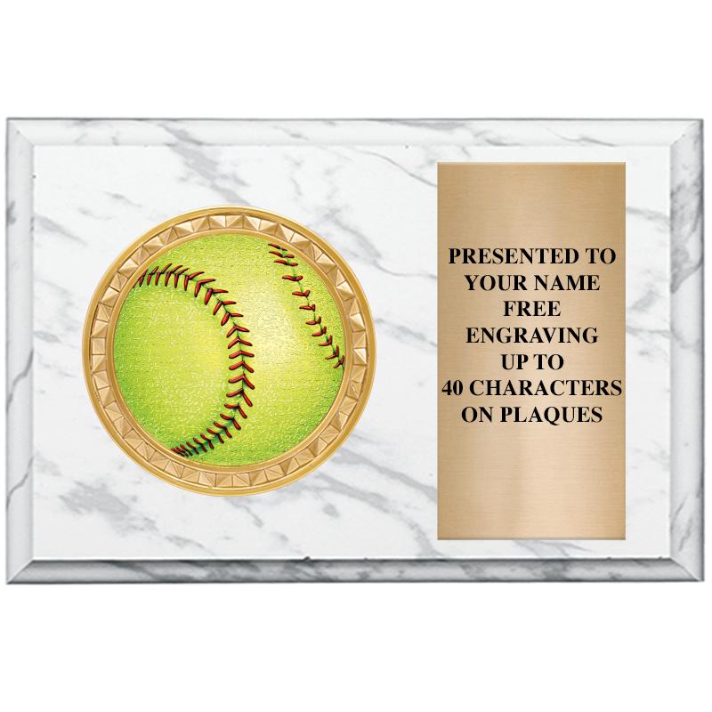 6" X 4" WHITE MBL INSERT PLQ