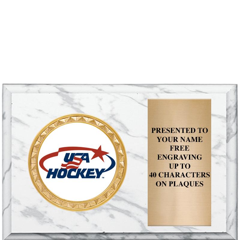 6" X 4" WHITE MBL INSERT PLQ