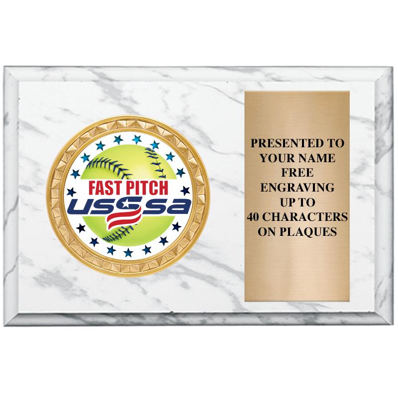 6" X 4" WHITE MBL INSERT PLQ