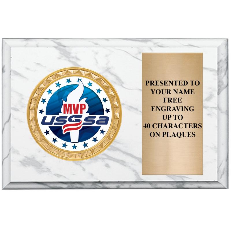 6" X 4" WHITE MBL INSERT PLQ
