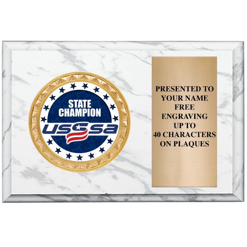 6" X 4" WHITE MBL INSERT PLQ