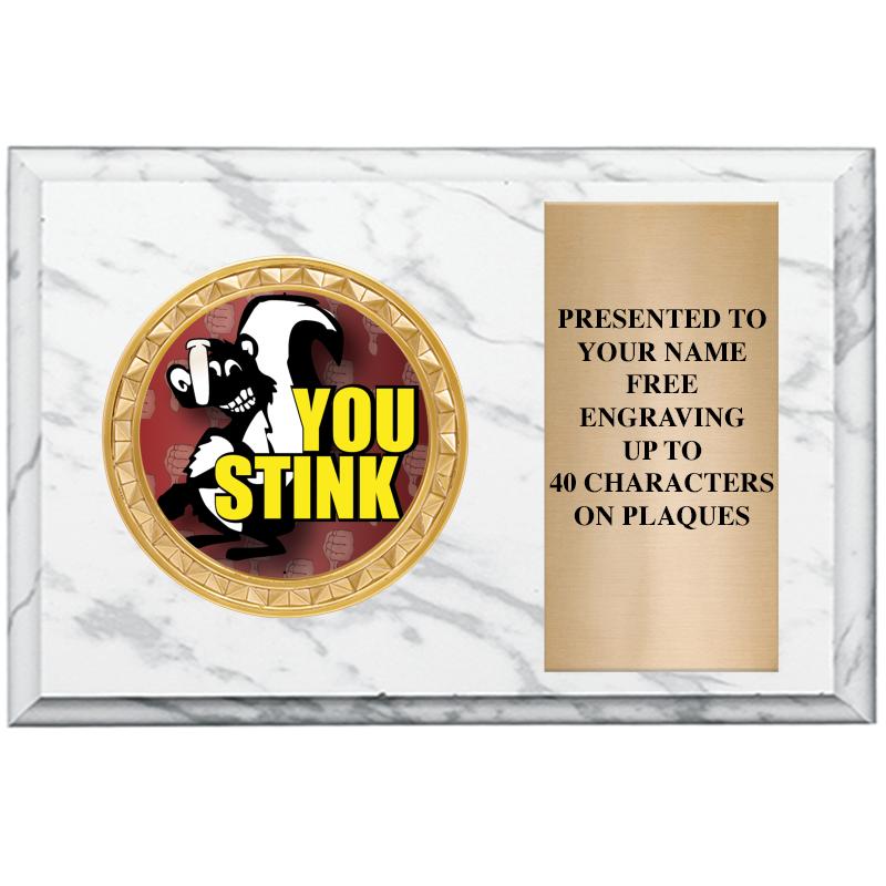 6" X 4" WHITE MBL INSERT PLQ